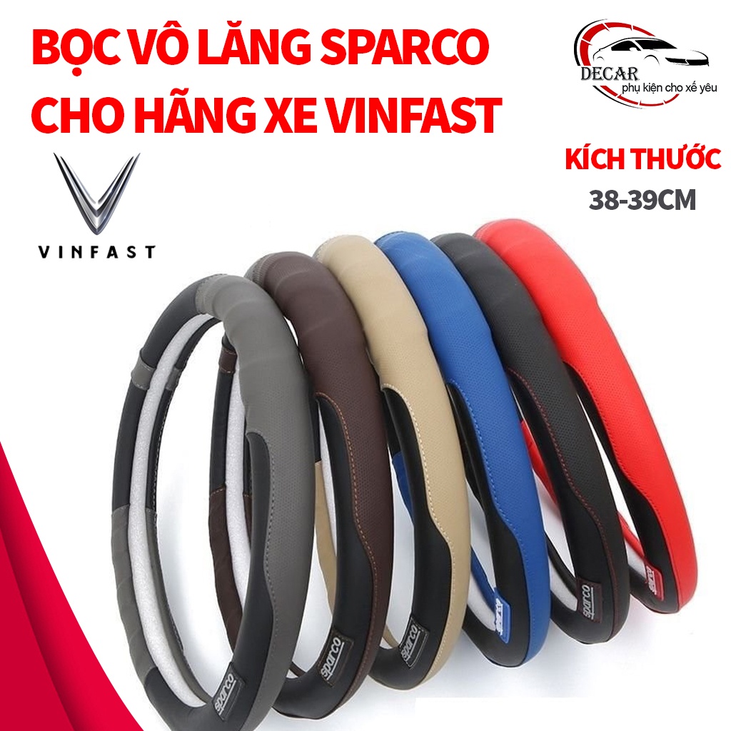 Bọc vô lăng Vinfast 5 chỗ, 7 chỗ , bọc vô lăng da sparco xe Vinfast Fadil Vinfast Lux a2.0 Vinfast sa 2.0