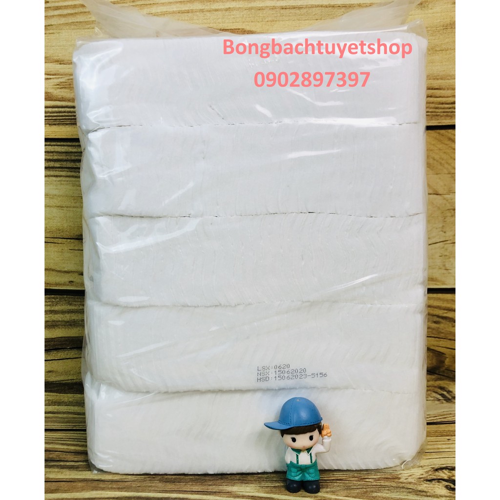 Bông gòn y tế sơ cứu vết thương cắt sẵn gói 500gr size 5x5 – Bông Bạch tuyết gói 0.5kg size 5x5