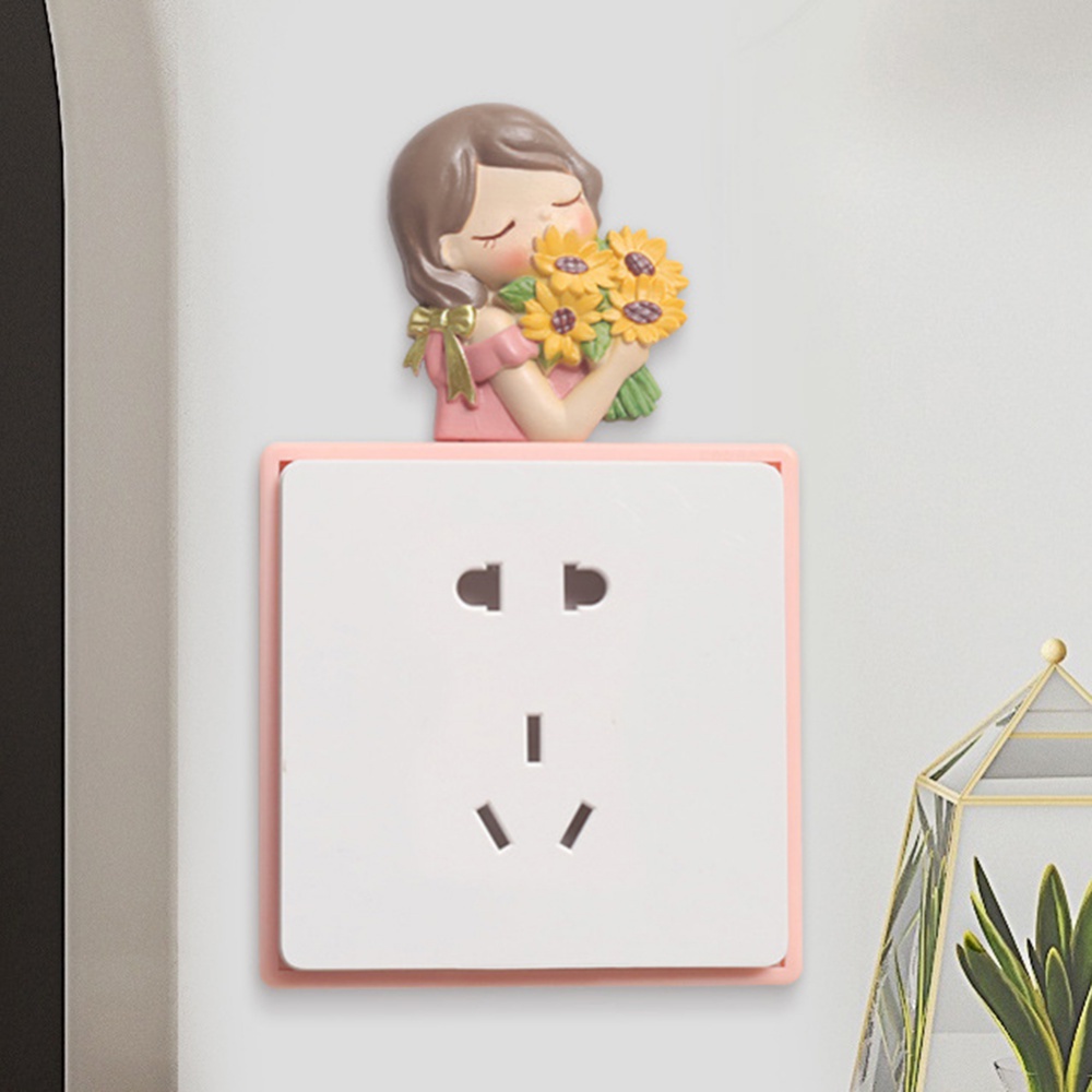 Miếng Dán Trang Trí Công Tắc Điện Hình Hoa 3D Lãng Mạn