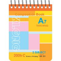 Set 2 quyển Sổ lò xo Klong Composition Book A7 - 200 trang