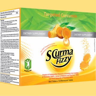 Viên nghệ sủi scurma fizzy - hỗ trợ chấm dứt nỗi đau dạ dày