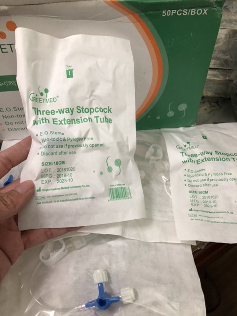 ❤ KHÓA 3 CHIA 3 CHẠC  CÓ DÂY NỐI 10cm 25cm Khoá 3 ngã truyền dịch có thêm dây dẫn 10cm 25cm khoá chạc 3 ngã