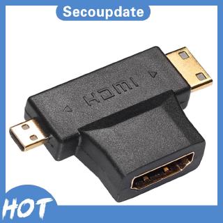 Set 3 bộ điều hợp chuyển đổi hdmi lỗ cắm sang đầu cắm 2 trong 1 90° chuyên dụng