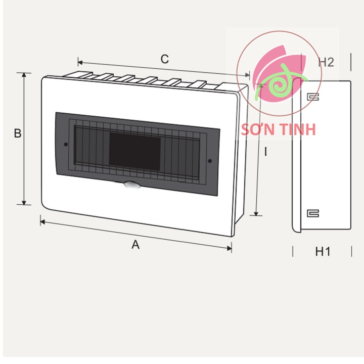 Tủ điện nhựa âm tường MPE TS-6 6 đường ( CHỨA TỐI ĐA 3 CB 2F, 6 CB 1F)