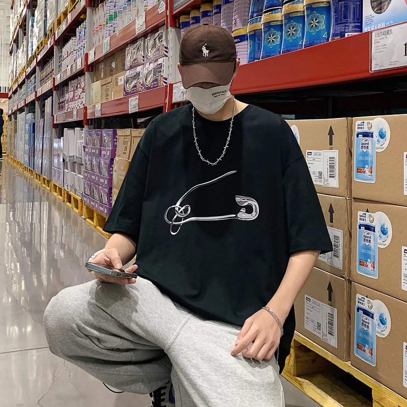 Áo Thun Tay Ngắn Dáng Rộng In Họa Tiết Hoạt Hình Phong Cách Hip Hop Nhật Bản Thời Trang Mùa Hè Cho Nam M-8XL