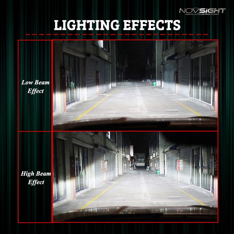 Set 2 đèn pha NovSight N8 H4 9003 HB2 16000LM 60W 6500K siêu sáng chất lượng cao cho xe hơi
