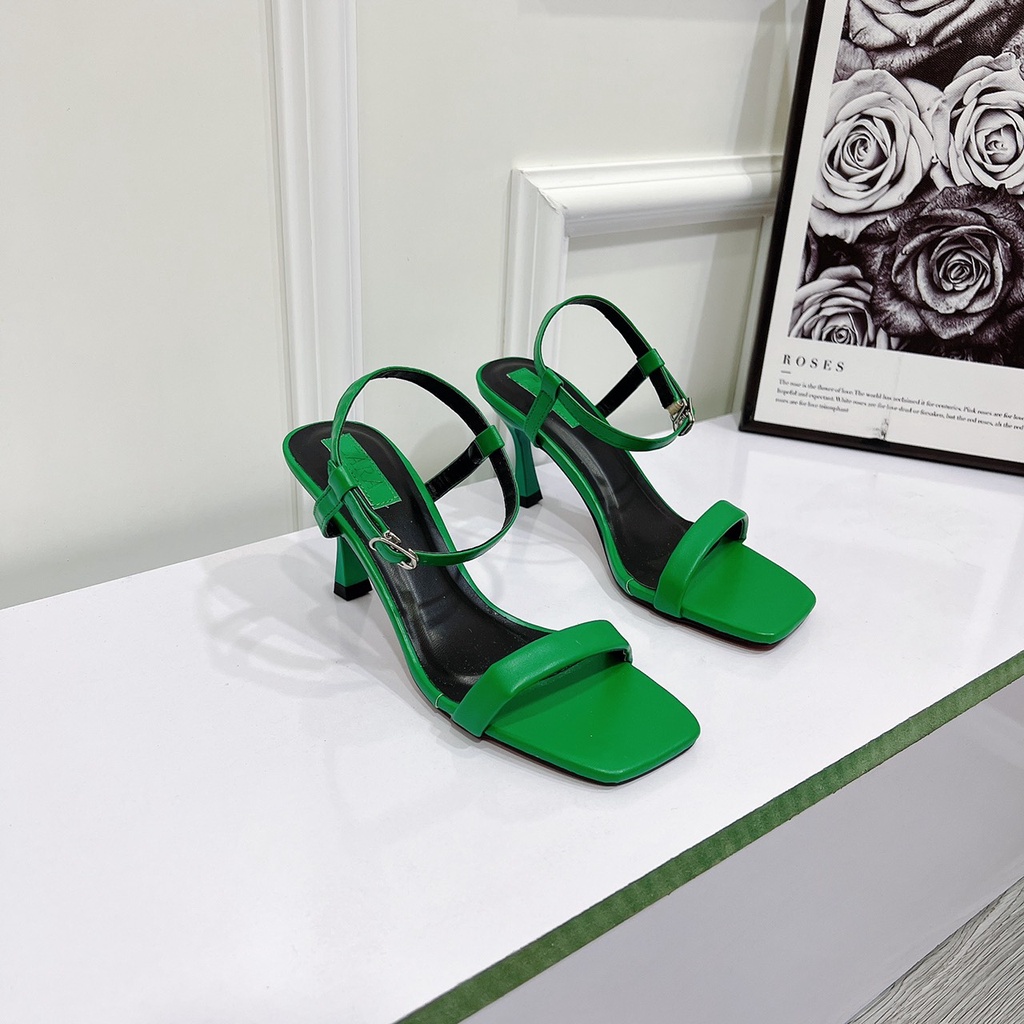 Sandal nữ 7p hậu khóa gót ly nhọn cao cấp chất da đẹp mê - Chị Chảnh Store