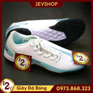 Giày đá bóng thể thao nam chất 𝐏𝐡𝐚𝐧𝐭𝐨𝐦 𝐆𝐓 Trắng Xanh, giày đá banh cỏ nhân tạo cao cấp - 2EVSHOP