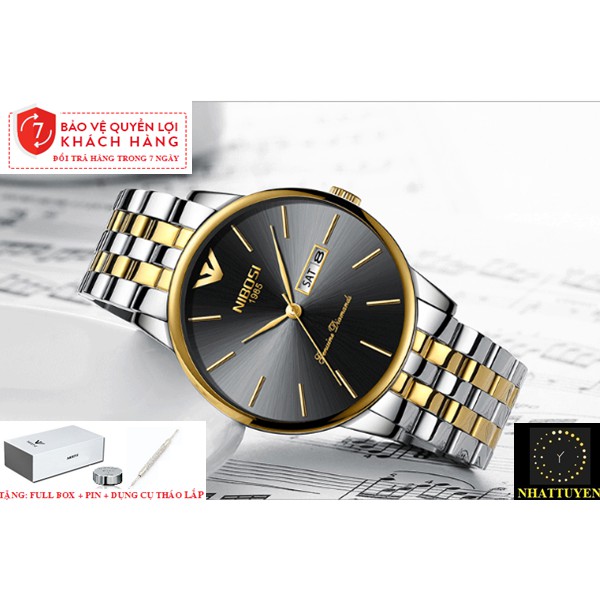 [CÓ VIDEO - ẢNH THẬT] Đồng Hồ Nam NIBOSI 2332, Dây Kim Loại Không Gỉ, Thép Đúc Đặc- HÀNG CHÍNH HÃNG [FULLBOX] | BigBuy360 - bigbuy360.vn