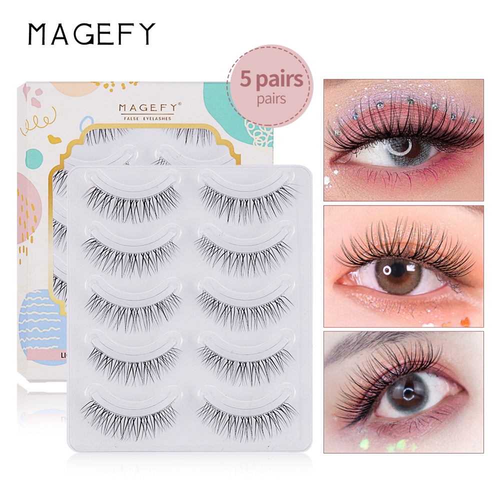 Set 5 cặp lông mi giả MAGEFY cong chữ c tự nhiên mềm mại