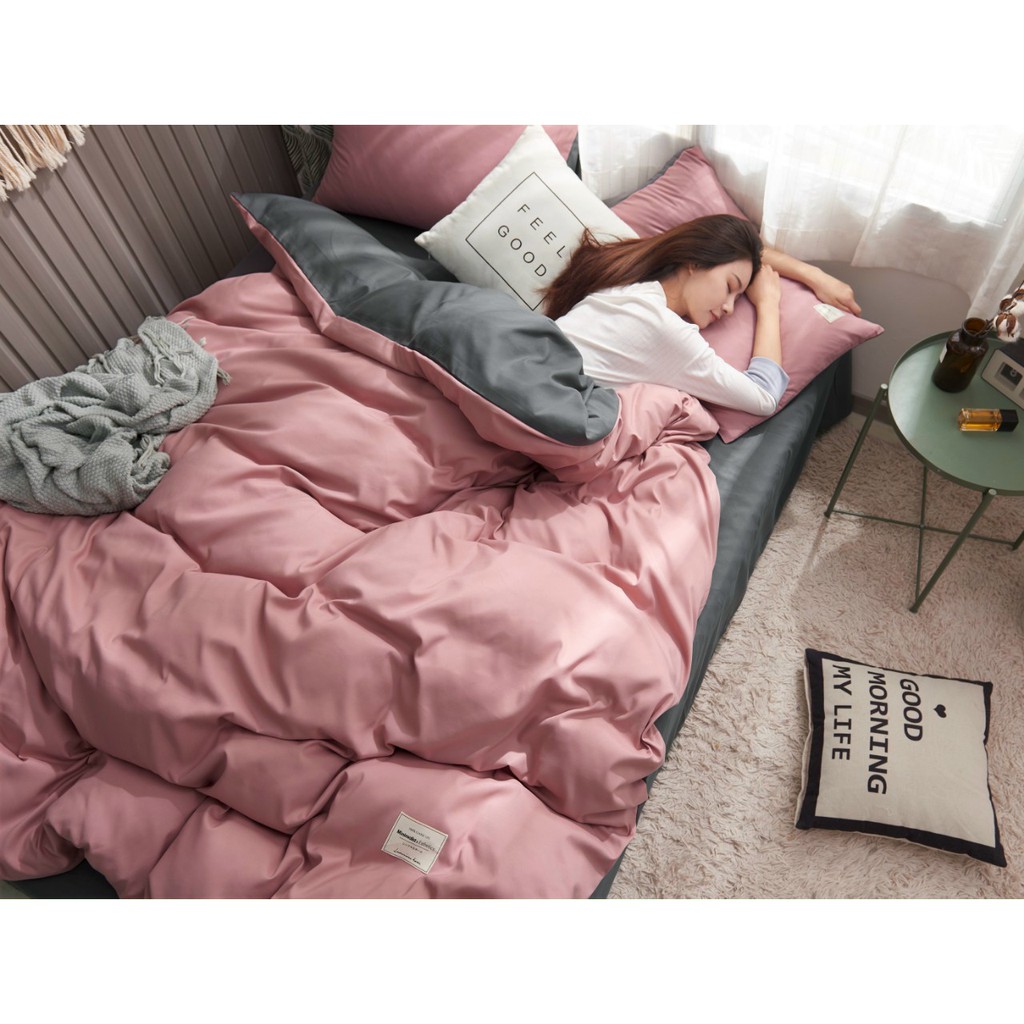 Bộ chăn ga gối đệm trải giường cotton tici bedding nhập khẩu Hàn Quốc các mẫu phối màu - drap giường (link2)