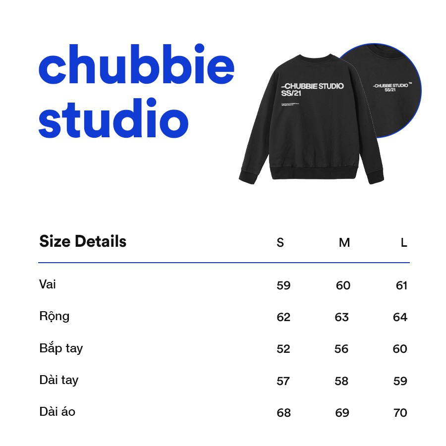 [Mã WASKT250K hoàn 15% tối đa 30k xu đơn 50K] CHUBBIE Studio Sweater - Áo Nỉ CHUBBIE Studio | BigBuy360 - bigbuy360.vn