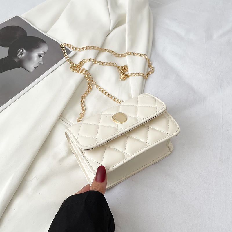 Túi dây xích đeo chéo IELGY kẻ hình thoi đơn giản thời trang thường ngày cho nữ