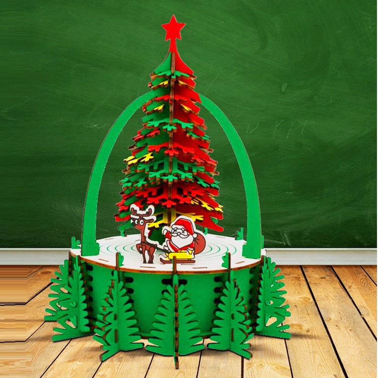 Đồ chơi lắp ráp gỗ 3D Mô hình Cây thông Noel Christmas Tree Laser