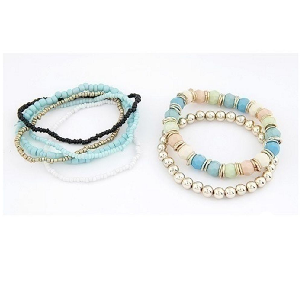 Vòng Tay Chuỗi Hạt Nhiều Màu Sắc Phong Cách Boho Cho Nữ