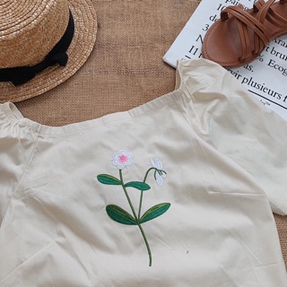 ÁO CROPTOP THÊU HOA (KÈM HÌNH THẬT)
