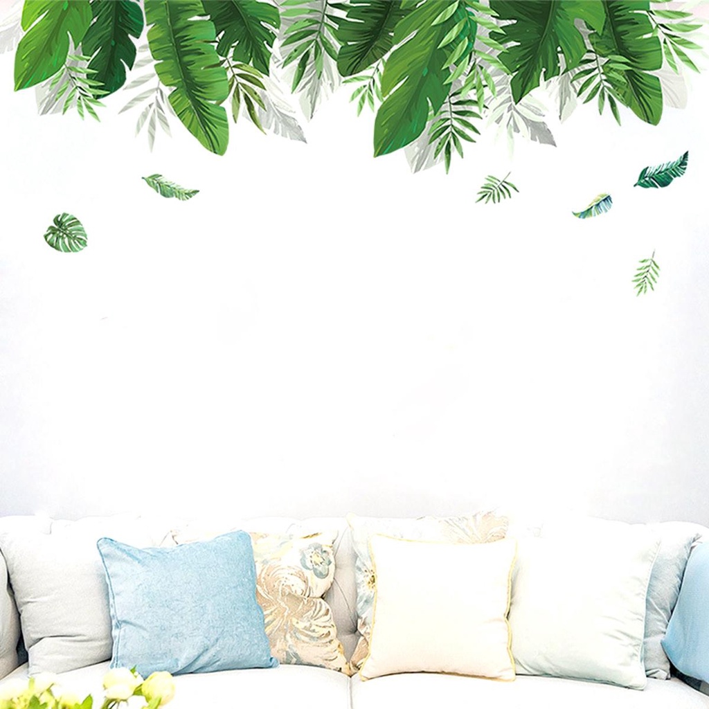 DARON Sticker Dán Tường Tự Dính Họa Tiết Lá Cây Nhiệt Đới Mùa Hè Trang Trí Phòng
