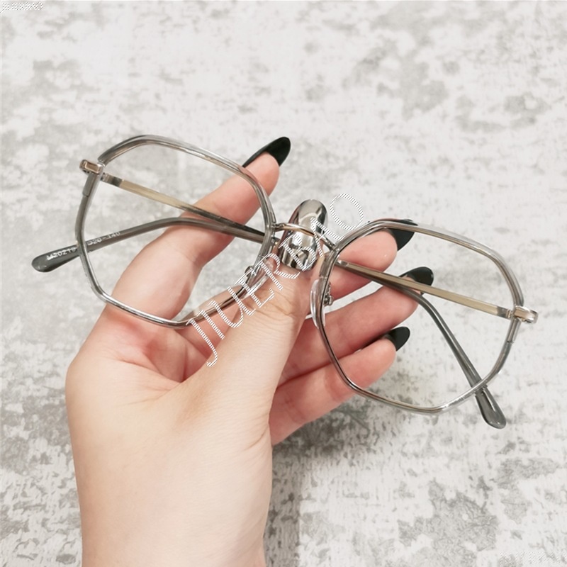 Mắt Kính Chống Bức Xạ Hình Đa Giác Phong Cách Retro Hàn Quốc
