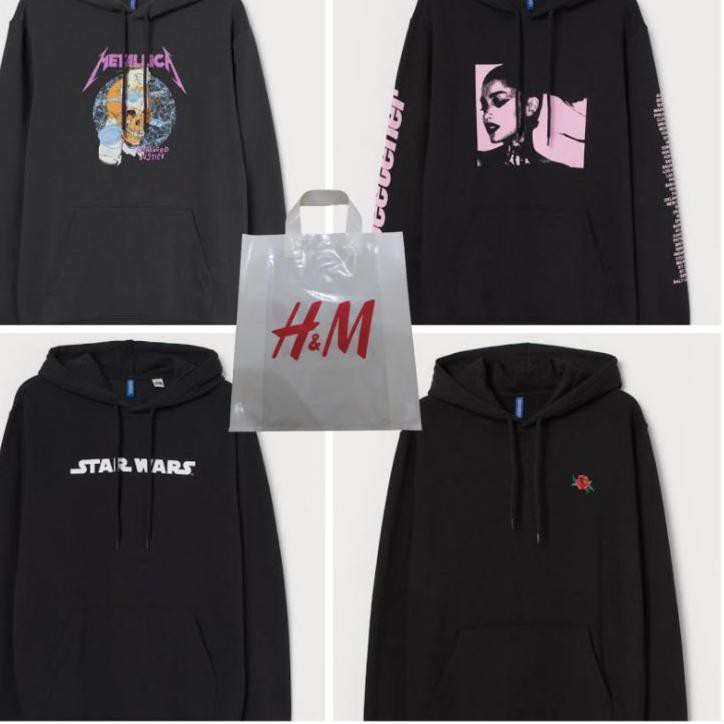 Áo Hoodie 5.5 H & M Metalica / Ariana / Starwars / Rose