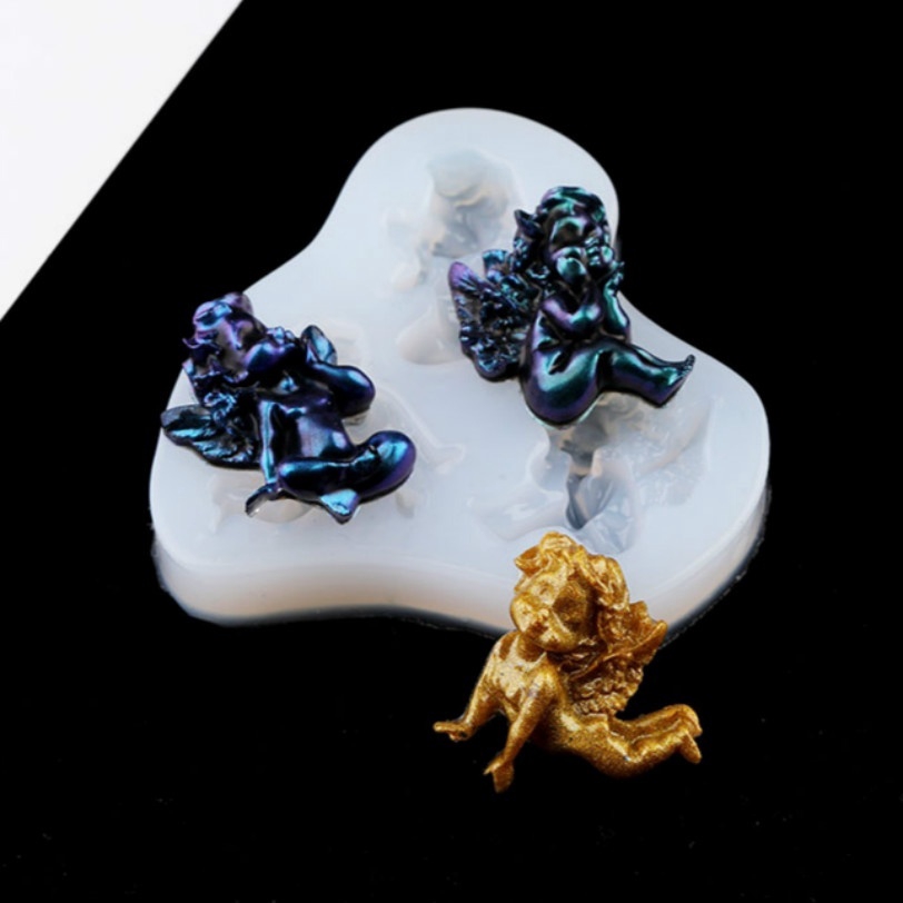 Khuôn nhựa resin họa tiết thiên thần xinh xắn để làm đồ thủ công