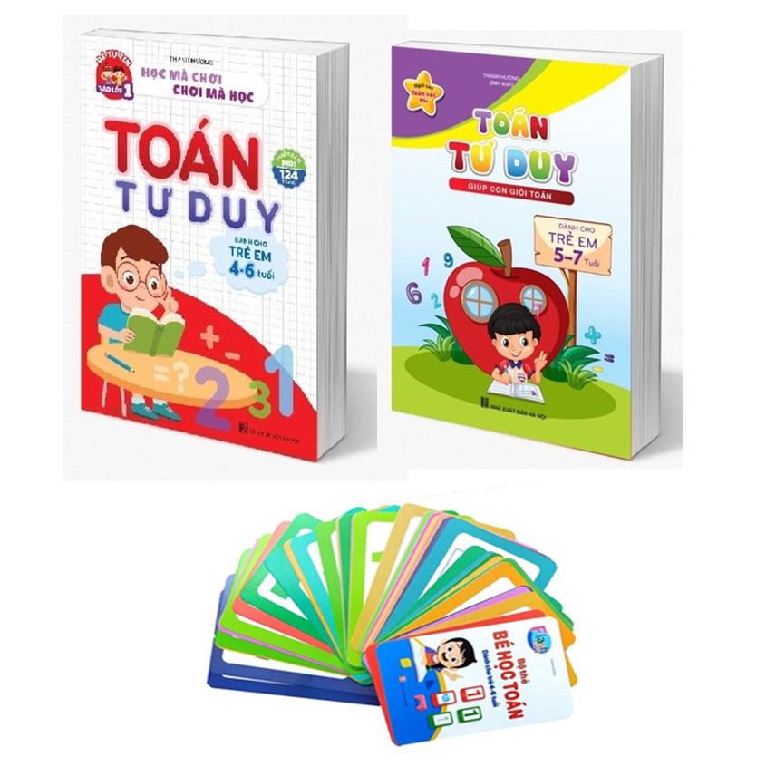 Sách - Combo 2 cuốn Toán tư duy dành cho trẻ 4-6 tuổi + Toán tư duy dành cho trẻ 5-7 tuổi kèm thẻ Học Toán