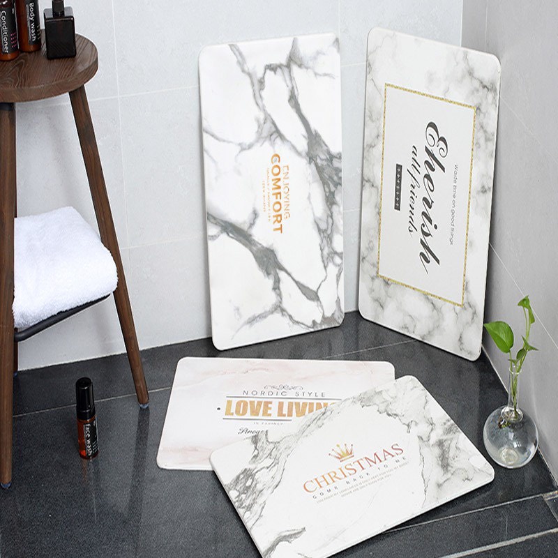 [ SIÊU THẤM HÚT] THẢM ĐÁ LAU CHÂN HOA VĂN SANG TRỌNG KÍCH THƯỚC 39x60x0.9cm