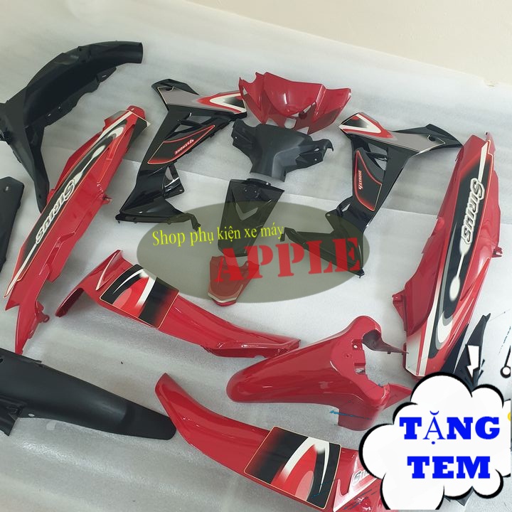 Dàn áo SIRIUS nhựa ABS cao cấp màu Đỏ Cờ  Cụm đèn hậu xe máy Sirius - SPA-DG-Siđỏ