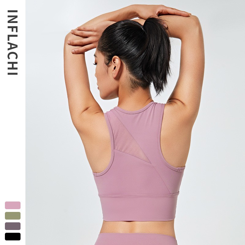Áo ngực thể thao phối lưới rỗng sau lưng quyến rũ dành cho nữ