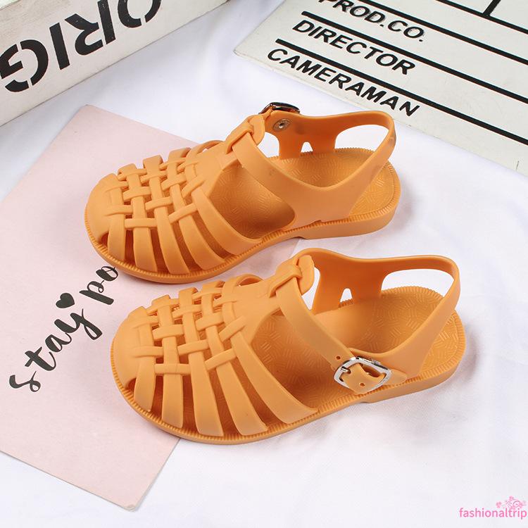 KIDSUP-Kids Flat Sandals, Summer Solid Color Hollow Out Walking Shoes Footwear for Girls Boys