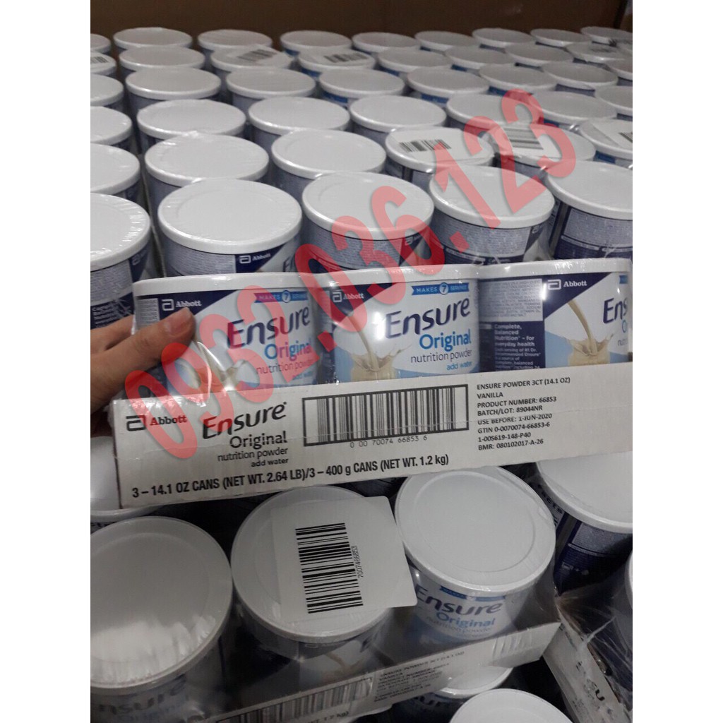 [có Bill Mỹ] Sữa bột ENSURE 400g nhập từ Mỹ - mẫu mới