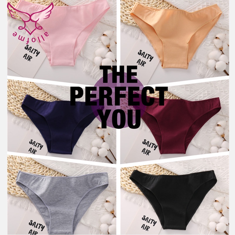 All Of Me Quần Lót Cotton Màu Trơn Thoáng Khí Phong Cách Gợi Cảm Cho Nữ Cỡ M - Xxl
