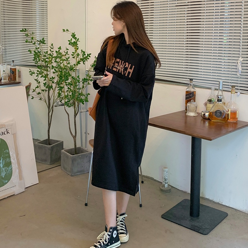 Áo hoodie SUXI tay dài dáng rộng thời trang thu đông mới cho nữ