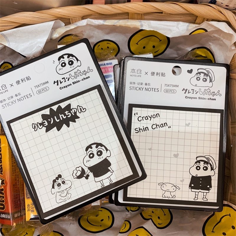 Note Set 60 Giấy Ghi Chú Họa Tiết Cậu Bé Bút Chì Shin-Chan Dễ Thương