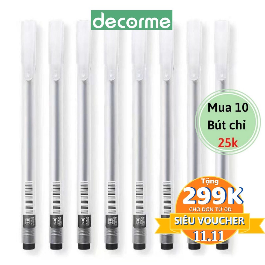 Bút gel mực đen khô nhanh resun 0,5mm, văn phòng phẩm, DECORME