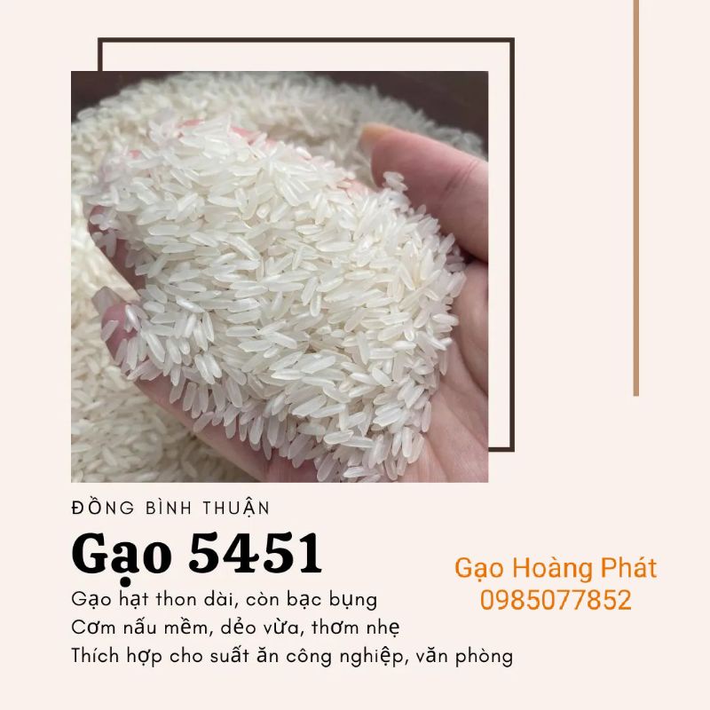 Gạo 5451 dẻo vừa cơm - (Bao 10kg).