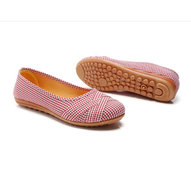 [FORM RỘNG] Giày búp bê ca rô nhỏ êm chân dễ thương xinh xắn | BigBuy360 - bigbuy360.vn