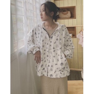 Áo khoác nỉ hoạ tiết🎒(shopeelive)