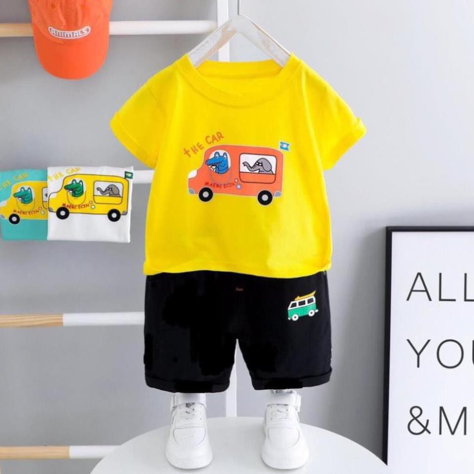 Bộ Cotton Hình Ô TÔ nghộ nghĩnh Cho Bé 🌈Quần Áo Hè Trẻ Em 🌈Bộ Hè Cho Bé Trai ⛱️HUONG_KIDS⛱️