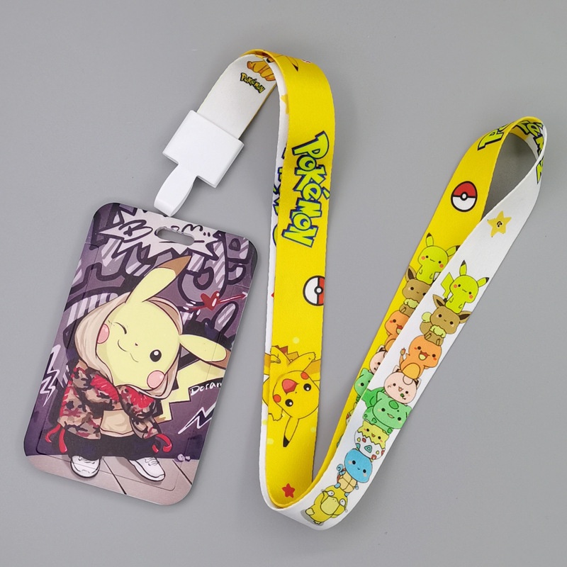 Dây Đeo Thẻ ID / Thẻ ID Bằng PVC In Hình Pokemon Pikachu Dễ Thương Cho Bé