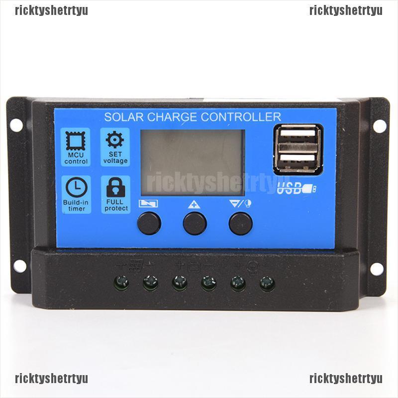 Bộ Điều Khiển Sạc Năng Lượng Mặt Trời 10a 12v / 24v Usb Lcd Ss