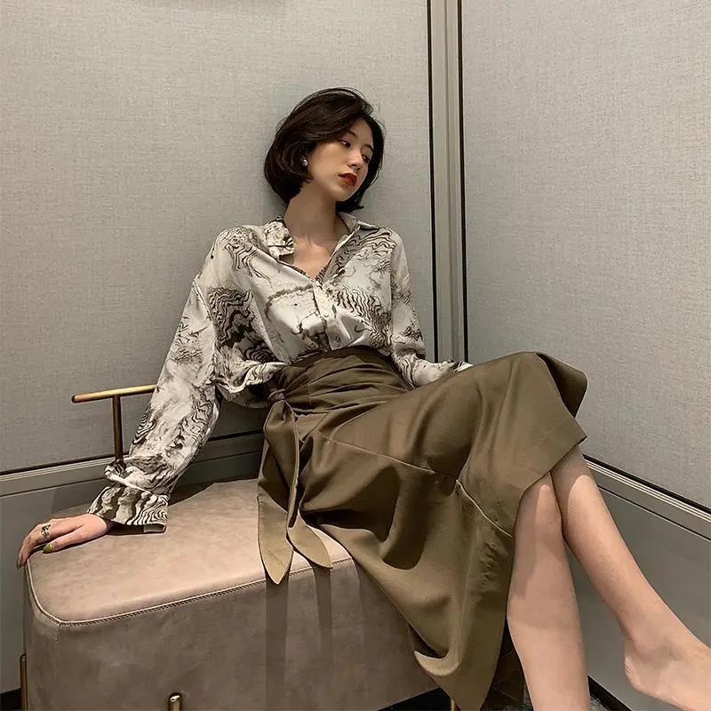 Đầm Sơ Mi Phong Cách Retro Hong Kong Mới 2021