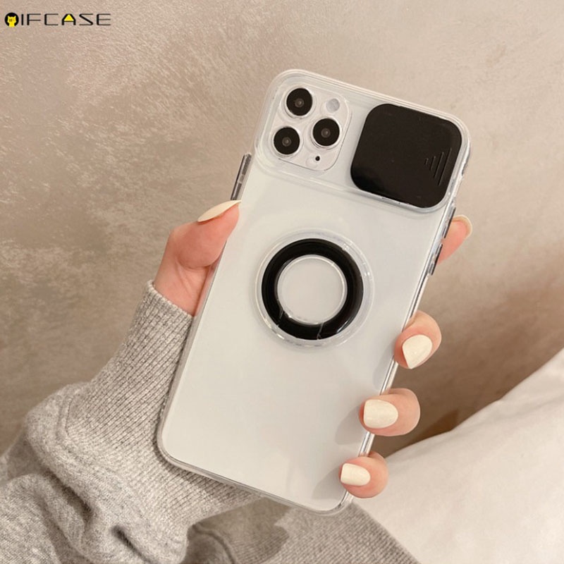 Ốp điện thoại tpu có nắp trượt bảo vệ camera và nhẫn đeo màu sắc cho Samsung Galaxy A52s A72 A52 A32 A22 4G 5G A12 A02s