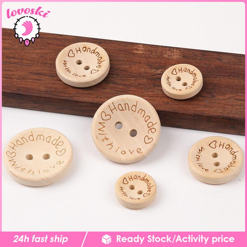 Set 140 Nút Gỗ Dùng Làm Đồ Thủ Công DIY Cho Bé
