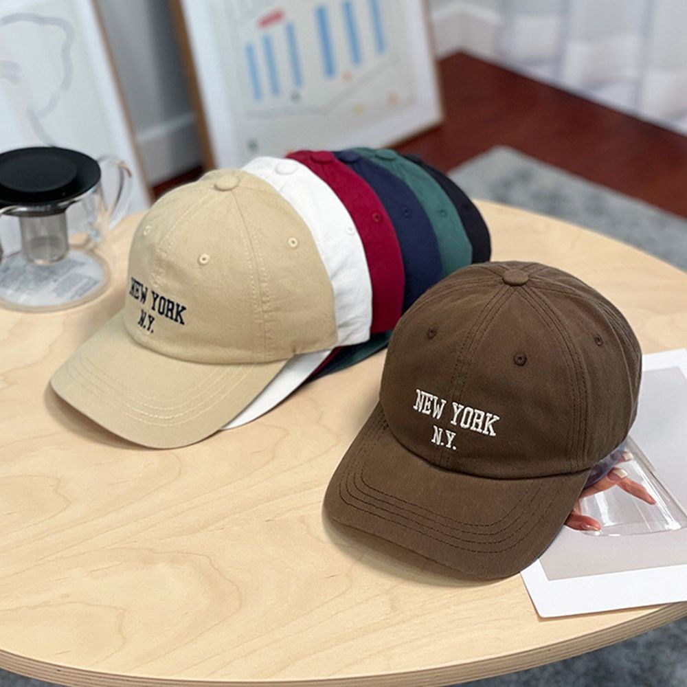 Nón lưỡi trai mềm thêu chữ phong cách hip hop Hàn Quốc cổ điển nhiều màu