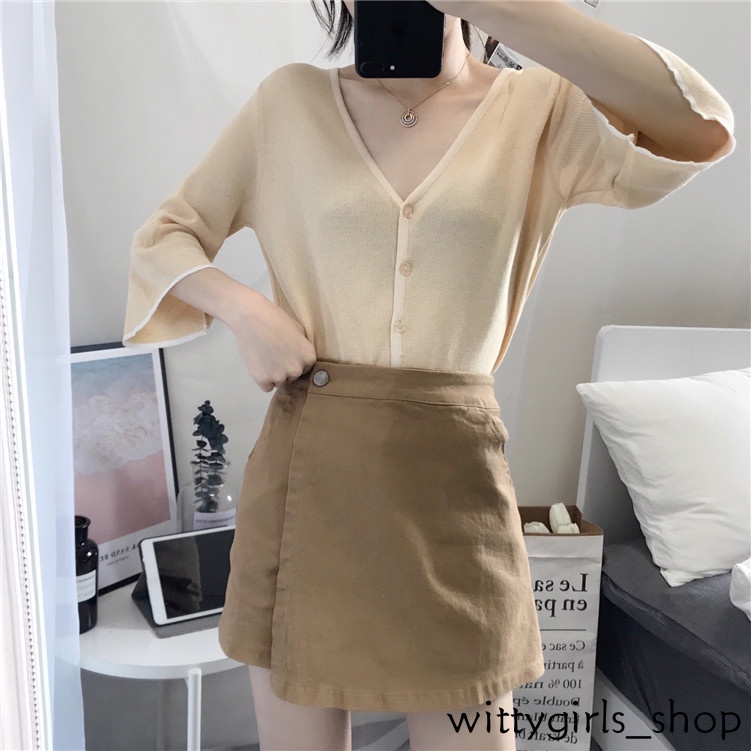 Chân Váy Chữ A Lưng Cao Thời Trang Nữ Tính