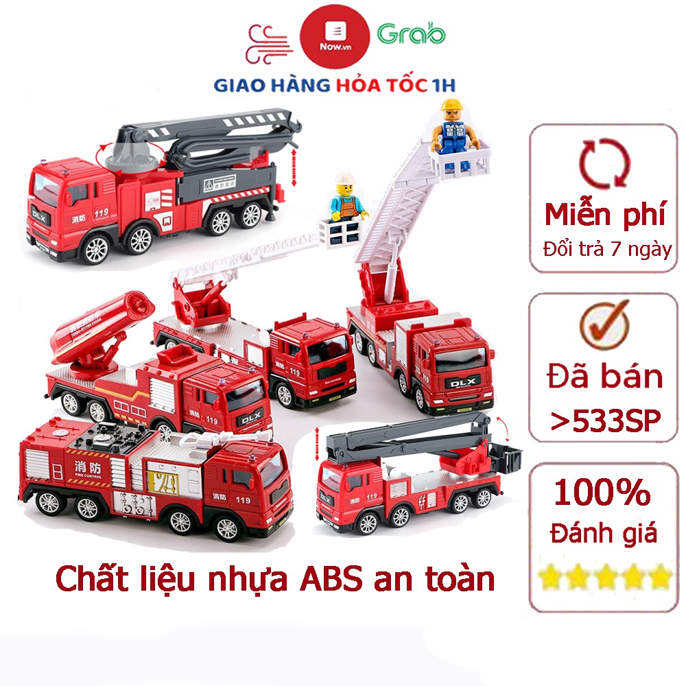 Mô hình xe đồ chơi xe cứu hỏa cho bé chất liệu nhựa an toàn, đẹp, sắc sảo