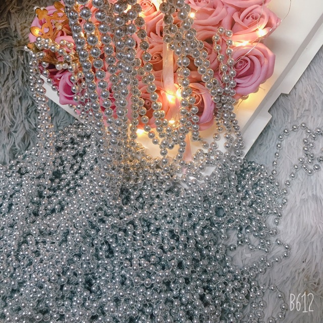1M dây chuỗi ngọc lấp lánh trang trí Noel, tết,làm oản, giỏ quà.