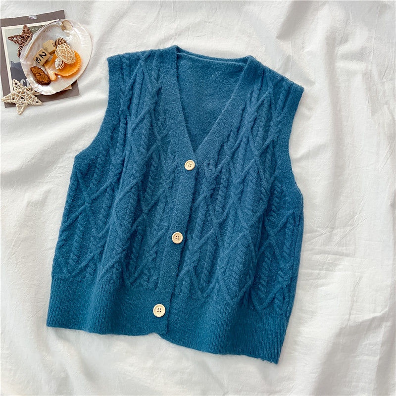 Áo Len Không Tay Thiết Kế Mới Thời Trang Mùa Thu Theo Phong Cách Retro Cho Nữ