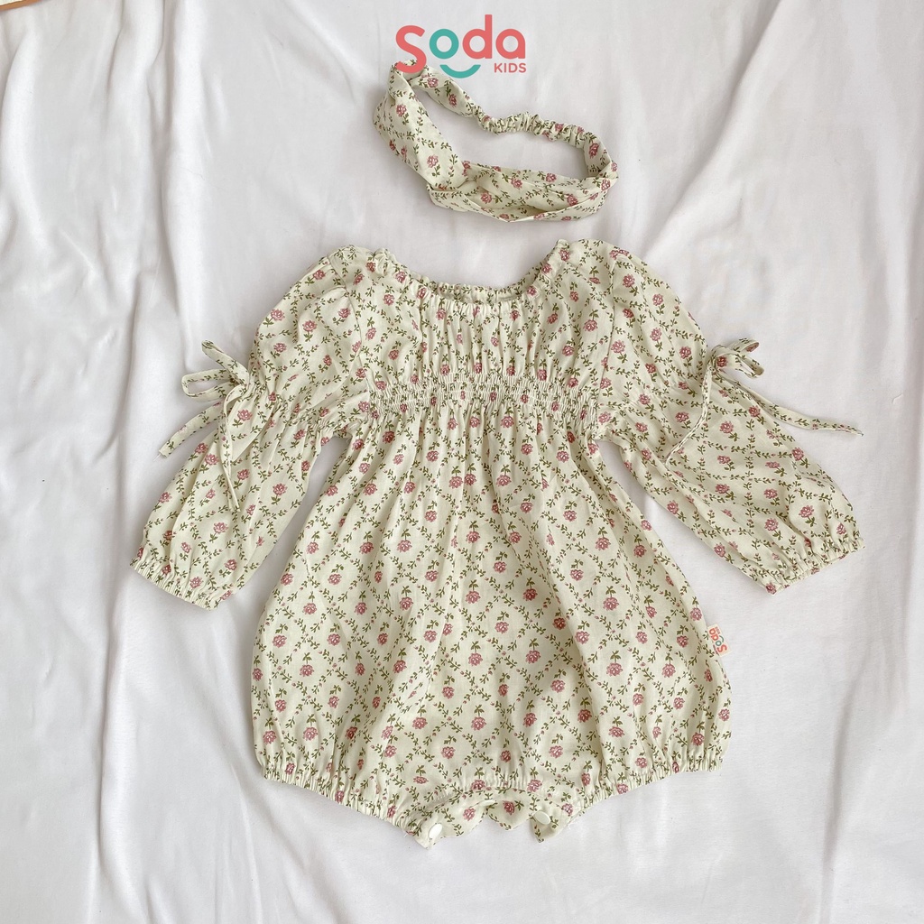 Body bé gái Alysa SODA KIDS thiết kế chun tay bồng tiểu thư, phong cách Hàn Quốc