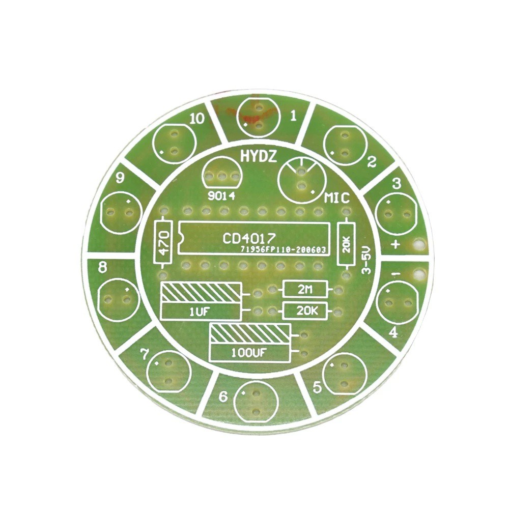 Bộ Đèn Led Điện Tử Nhiều Màu Sắc Sáng Tạo Cd4017 Cho Phòng Thí Nghiệm Điều Khiển Bằng Giọng Nói